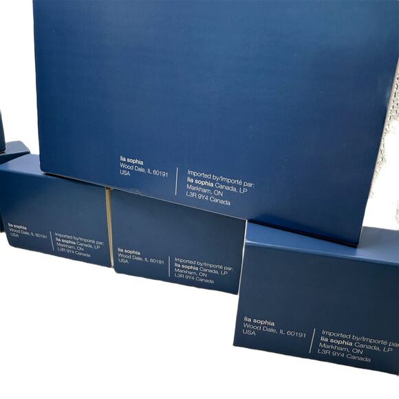 Lot 8 Lia Sophia Empty Jewelry Boxes with Foam - Blue with White Lettering - Picture 7 of 9